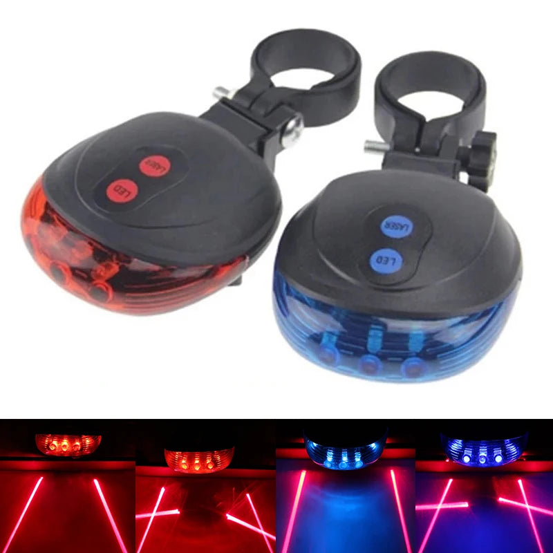 Bicycle Bike LED Lights  2 Lasers 5 LED Waterproof Cycling Taillight