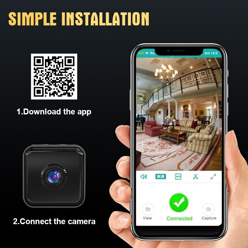 Mini Camera Infrared Night Vision Wireless WIFI Remote Surveillance.