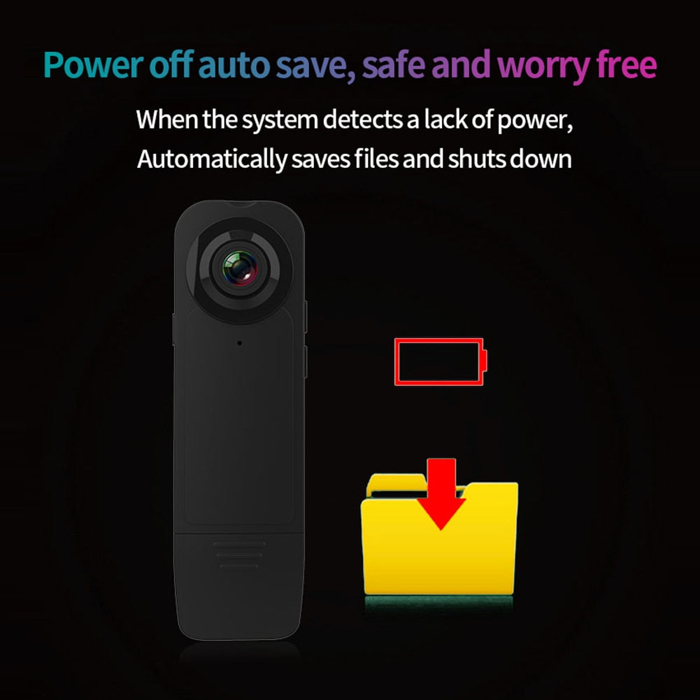 Mini Camera 1080P HD Night Vision Micro Camcorder Bodycam.