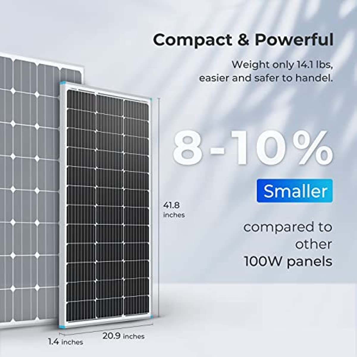 12 Volt 100 Watt High Efficiency Mono crystalline, Solar Panel.