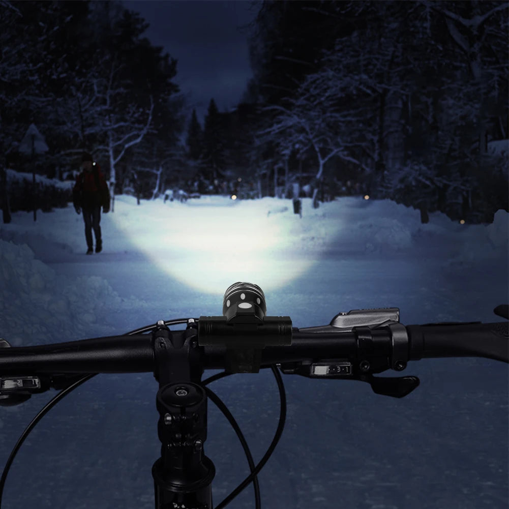 LED Bicycle Front Light 2400mAh USB Rechargeable MTB Bike Headlight Taillight Lamp Aluminum Alloy Cycling Flashlight Lantern