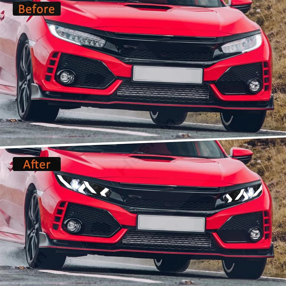 Pair Led Headlights For Honda Civic 2016-2021 Sedan Hatchback Hatch Type R Touring LX EX EX-L Sport FK7 FK8 10th Head Light Lamp