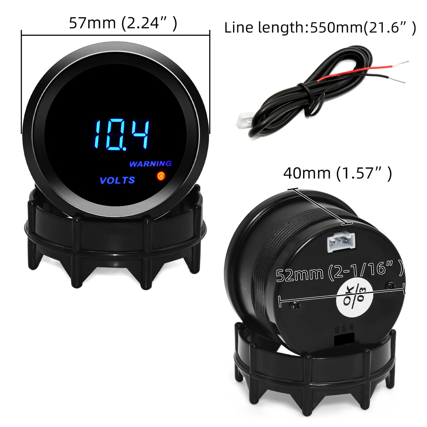 12 Volt Blue LED Digital Voltage Meter