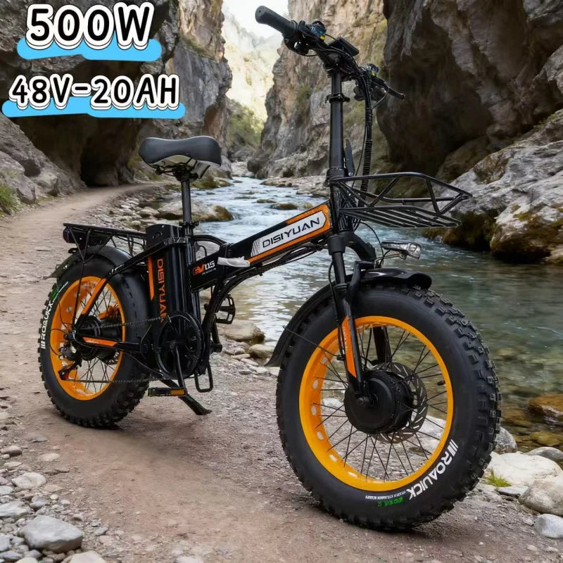 Frame E-bike,  500W 48V 20AH long-lasting battery, worry-free travel electric bicycle, campus transportation and city commuting