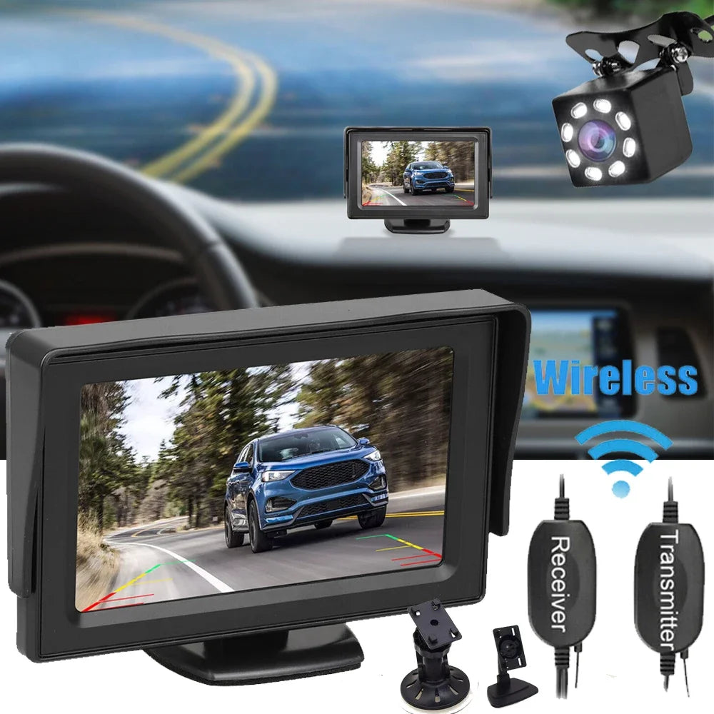 Wireless Car Rear View Camera Wiring Kit 2.4GHz DC 12V Vehicle Video System Parking Monitor With Reverse Transmitter Receiver