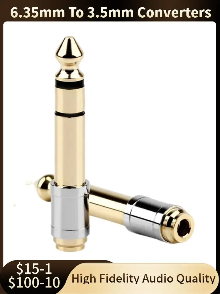 Jack 3.5 To 6.35 Audio Adapter 6.5mm 3.5mm Converters Male Female Connector Headphone Plug 6.3mm 6.5 Consumer Electronics