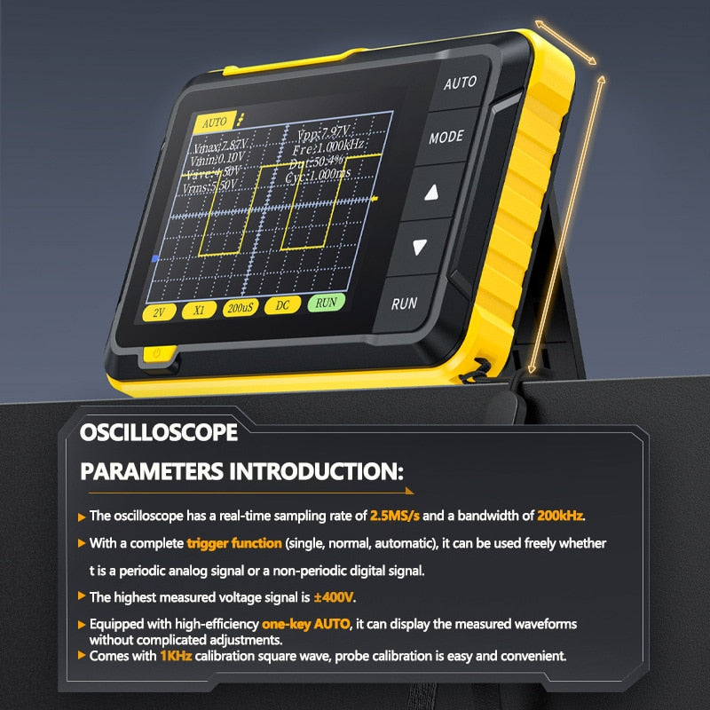 Mini Handheld Digital Oscilloscope Support PWM Output