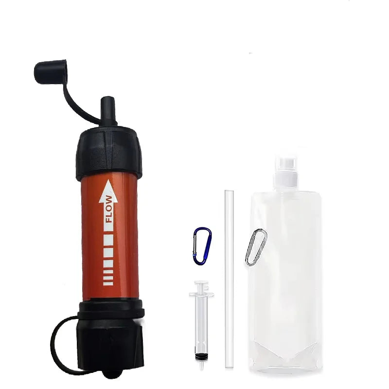Emergency Portable Water Purifier for Hiking - Survival , Fast Purification, Safe for Natural Water, On-The-Go Essential Gear