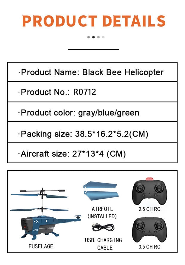 Rc Helicopter 3.5Ch 2.5Ch for Adults Obstacle Avoidance