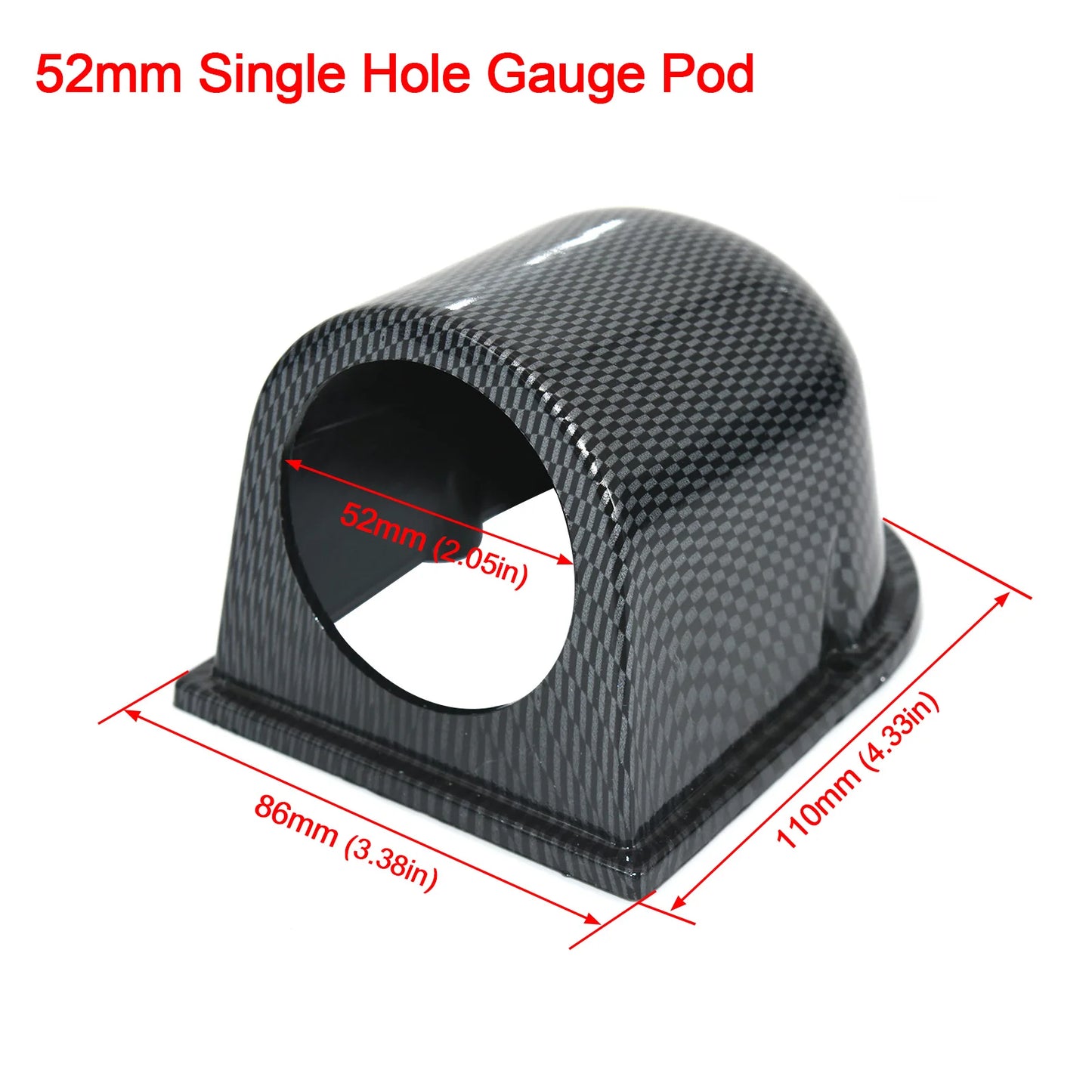 2 inch 52 mm Car Gauge Pod Universal Black Single, Double, Or Triple Car Gauge Holder for Left or Right Side or Dash.