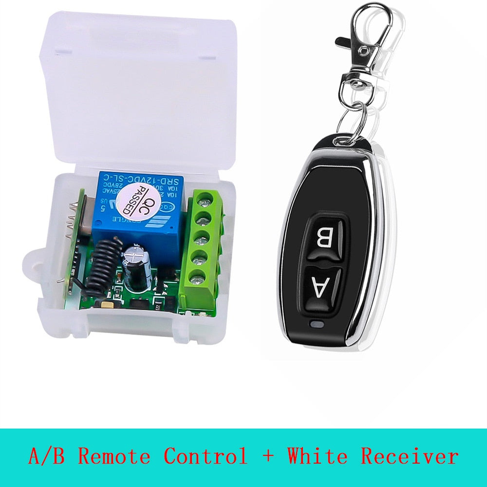 12V 10A Relay 1 CH Wireless RF Remote Control Switch Transmitter with Receiver