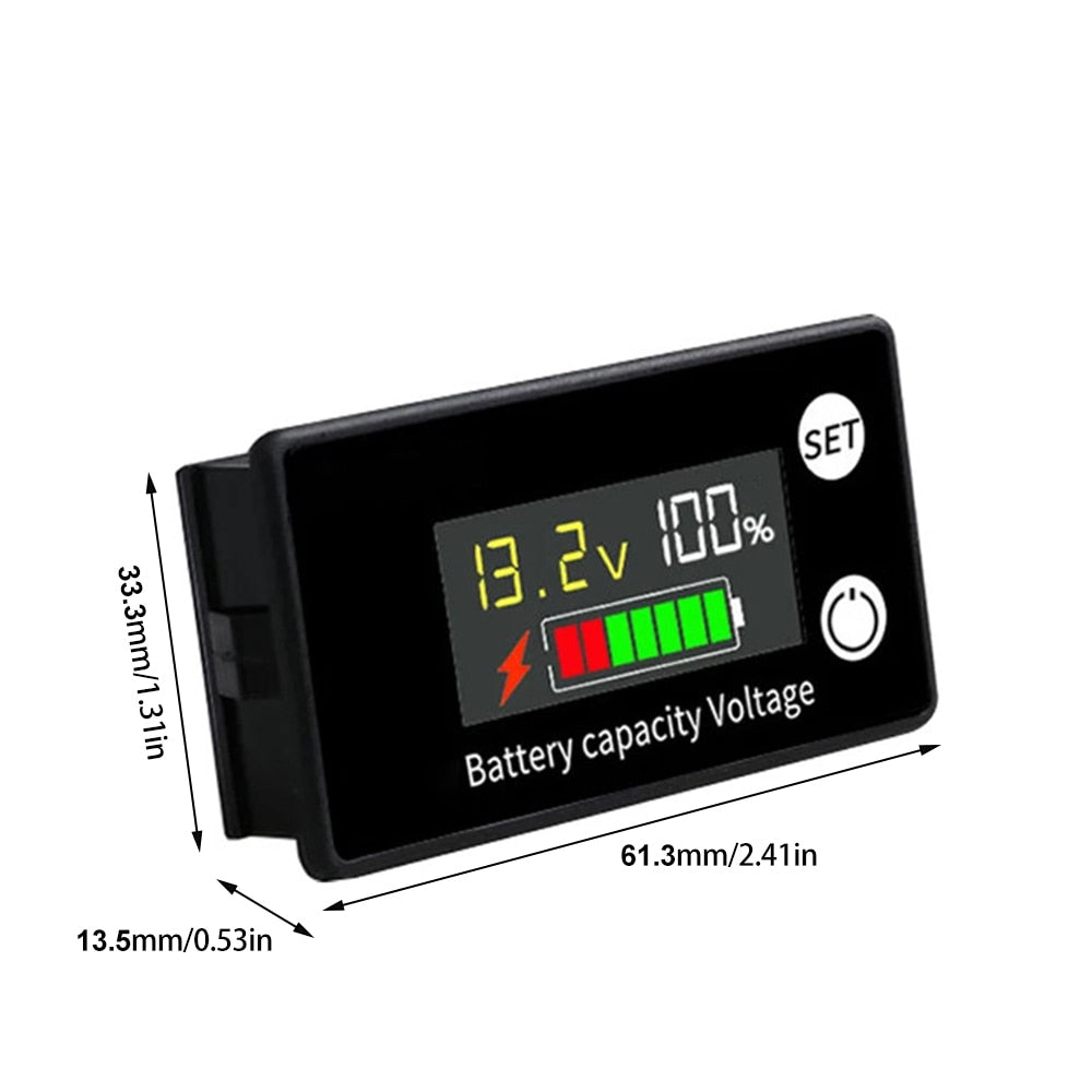 100V Battery Capacity Indicator  Meter Lead-acid Lithium Batters