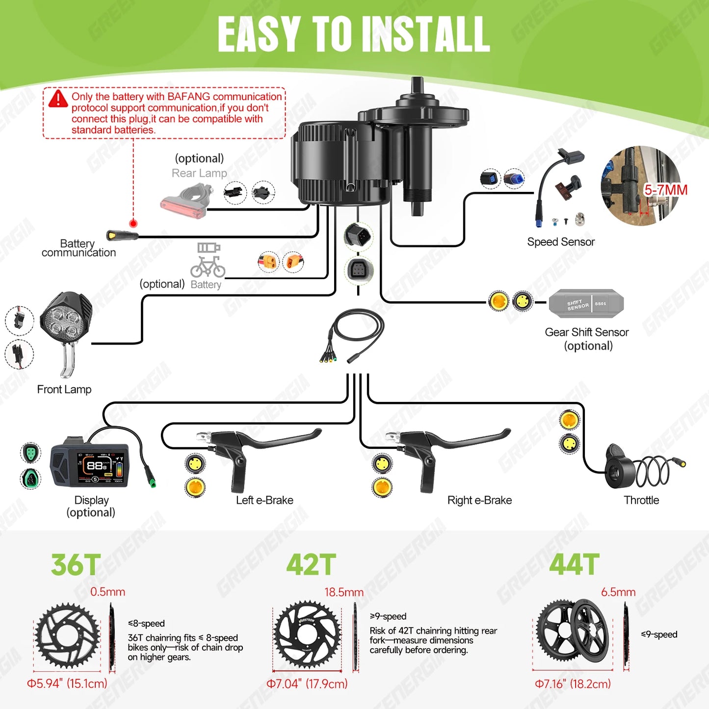Bafang CAN 750W Mid Drive Motor Electric Bicycle Conversion Kit BBS02B BBS02 Ebike Engine 68-73mm 100mm Mountain Tricycle Bike