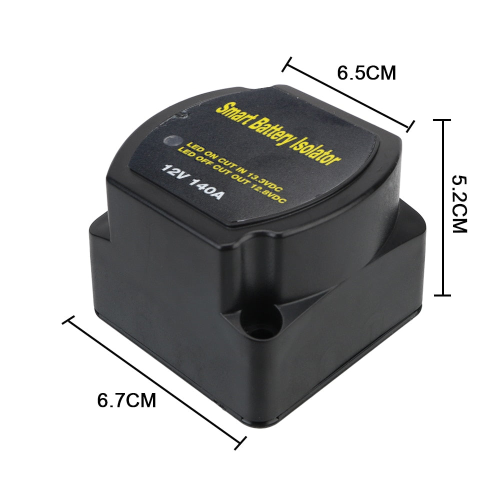 Car Smart Battery Isolator Relay VSR for Camper Voltage Sensitive Split Charge Car Accessories 12V 140A Charge 2 Battery Bank