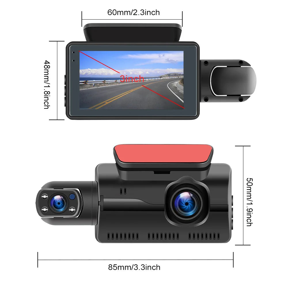 2 Lens Car Video Recorder Dash Cam Wi Fi and Digital Video Recorder