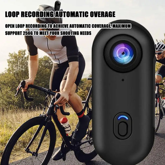Tiny 4K Action Camera 360-Degree Rotatable Wearable Underwater Sports Video Streaming Compact 1080P Resolution Body Camera