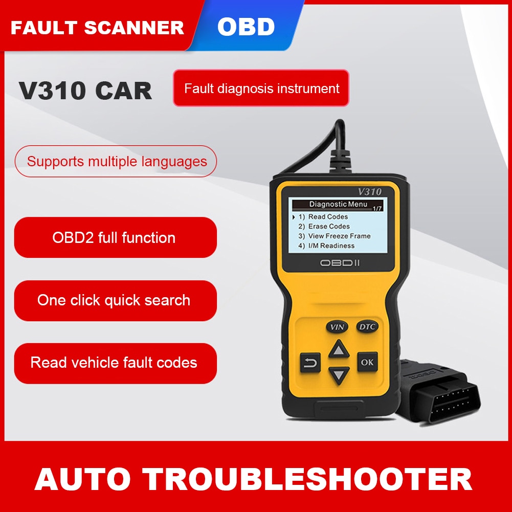 OBD2 Car Diagnostic Tools LCD Display Fault Diagnosis Tester Digital Car Fault Detector Support 9 Protocols Check Engine Scanner