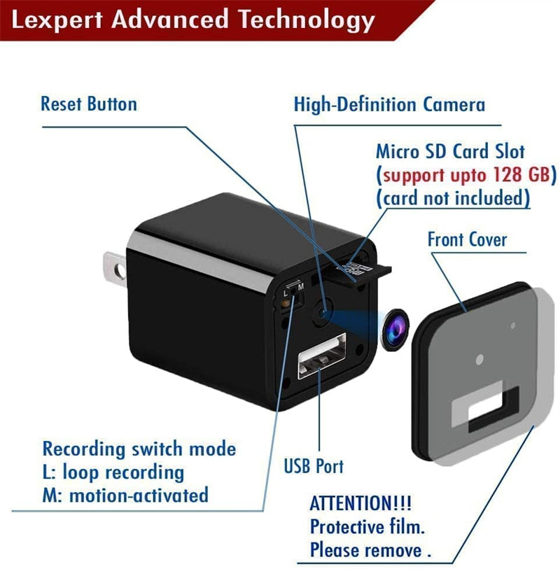 USB Charger DC 5V Adapter Mini Charger Micro Camera