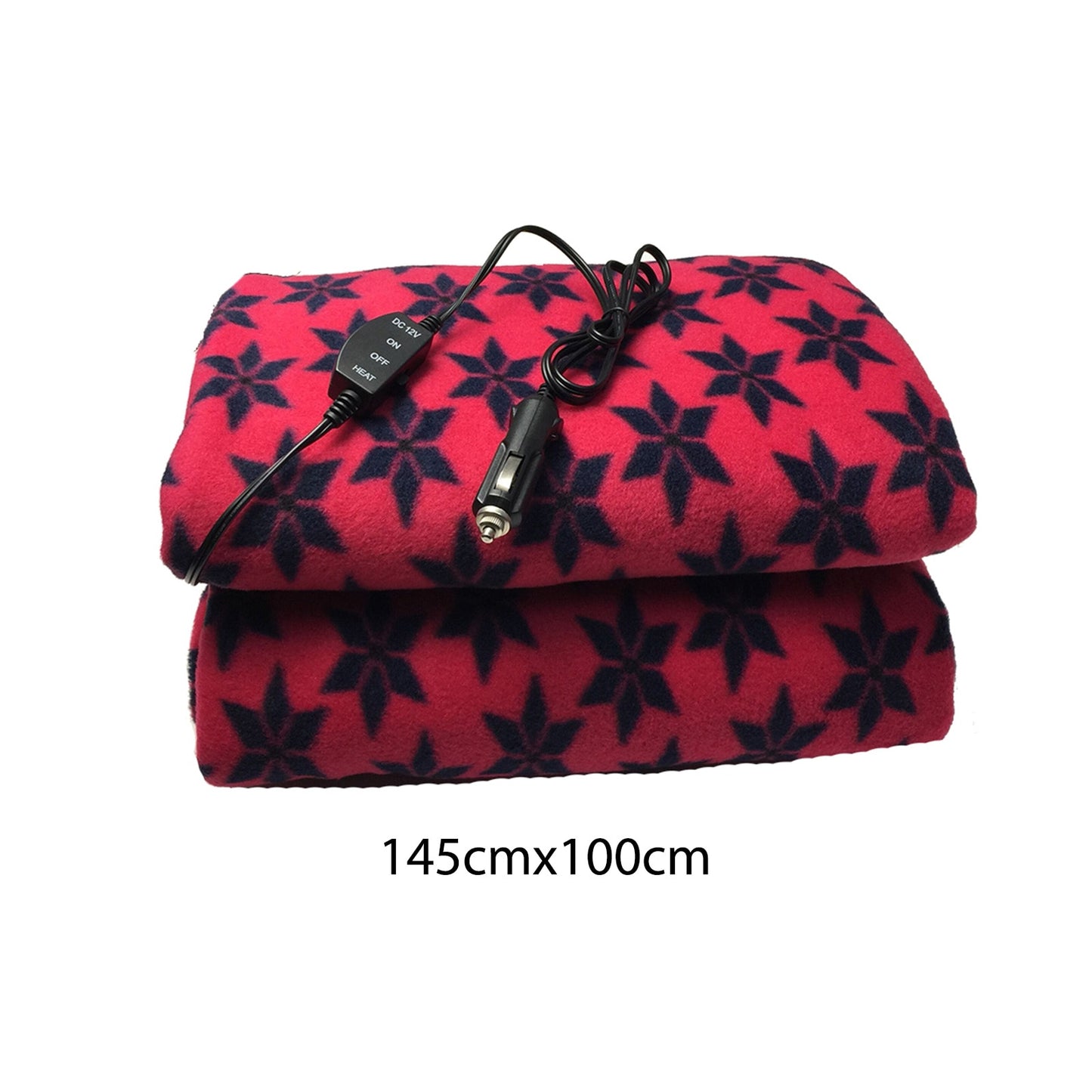 12V Cozy Heated Car Blanket 2 Heat Levels Electric Blanket Warming Fast 145x100cm