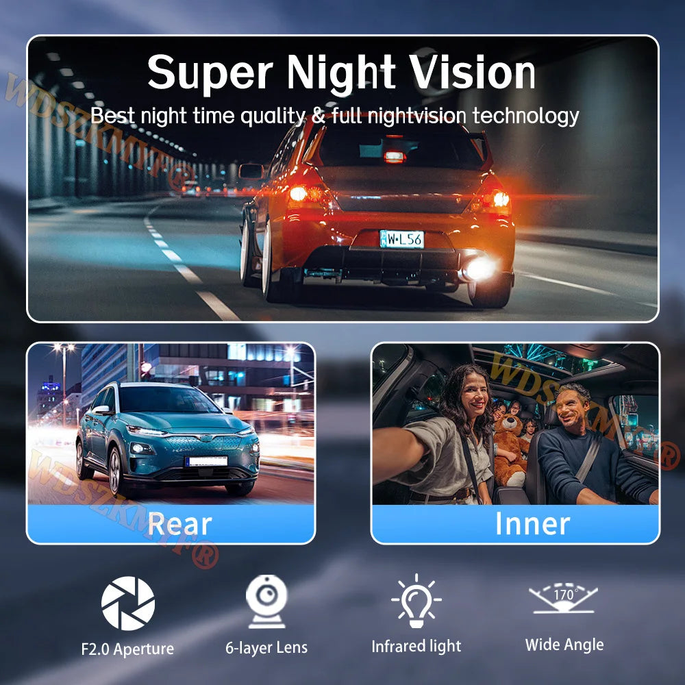 NEW WIFI Dash Cam for Car 2/3 Channel Front Rear Camera 1080P Video Recorder Dashcam Black Box Car DVR OptionalRear View Camera