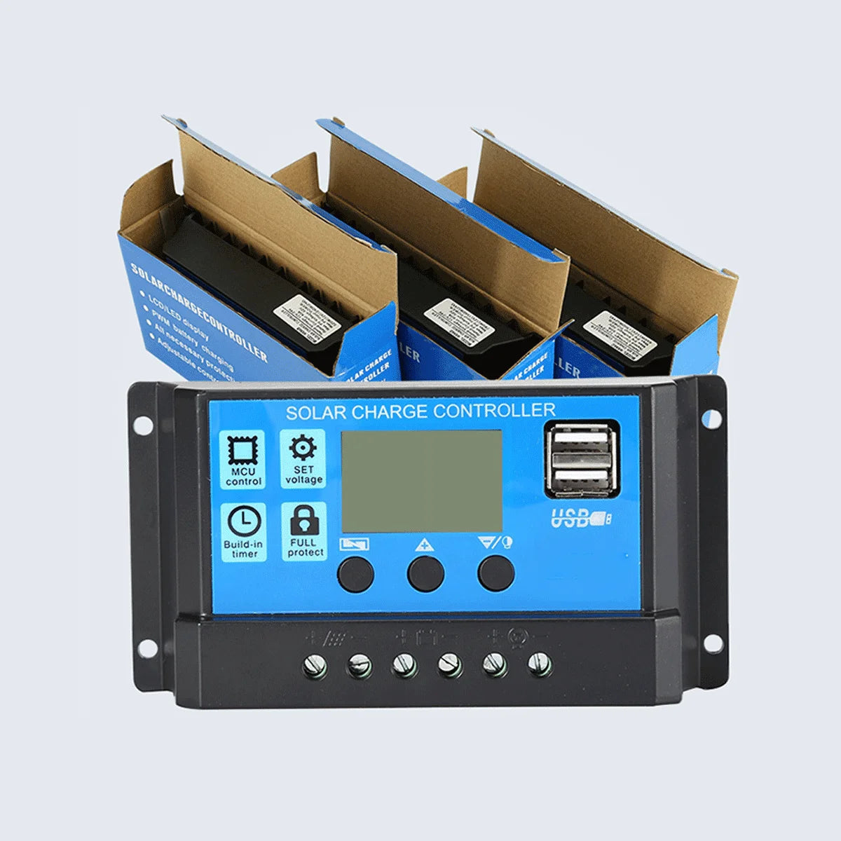 Professional Solar Panel Controller Battery Charge Regulator 2USB 12V/24V 10A~100A Photovoltaic Street Lamp Control System