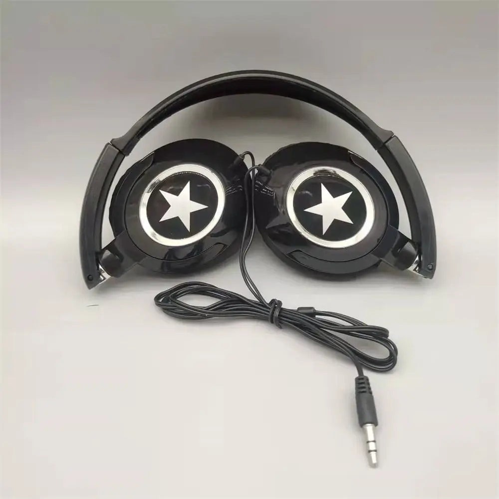 Over-Ear Wired Headphones HiFi Bass Stereo Adjustable Headset with 3.5mm Connector for PC Mobile Active Noise-Cancellation
