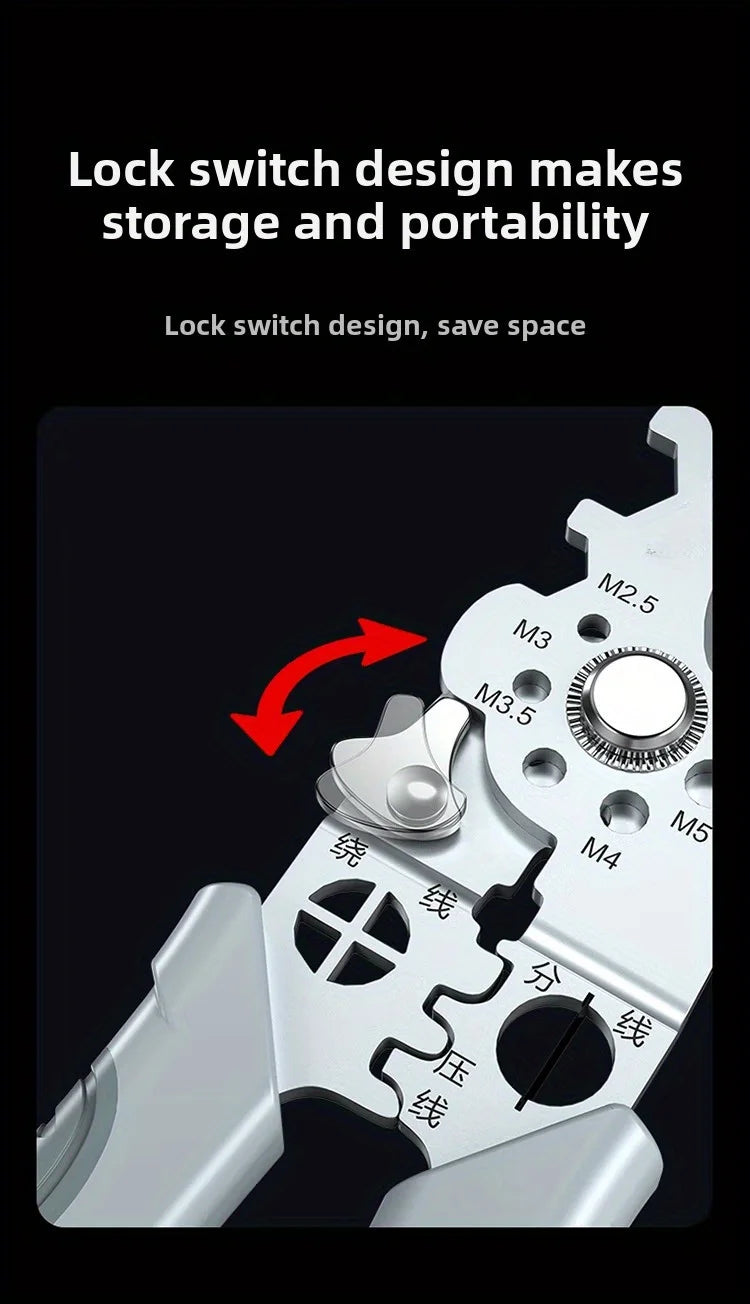 8.5 Inch Multi Functional Industrial Wire Stripper Cutter Crimper Heavy Duty Stainless Steel Electrical Pliers Ergonomic Grip