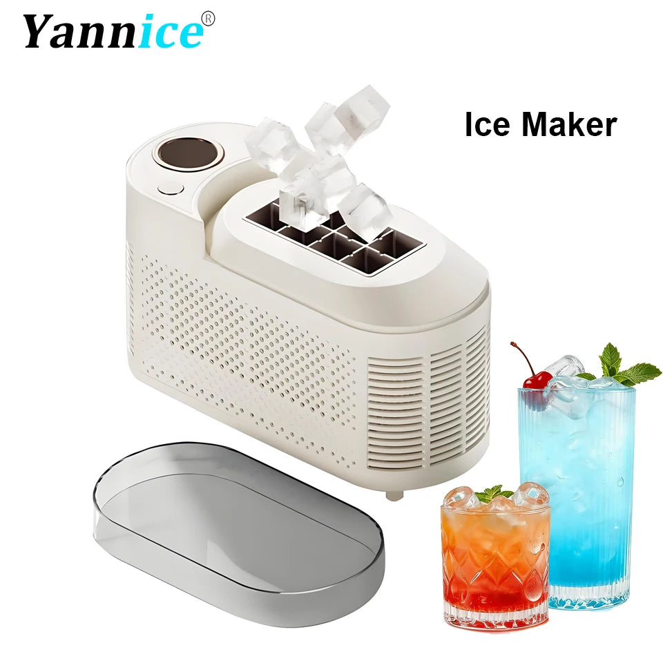 12V/220V Car Ice Maker Desktop Portable Mini Ice Cubes Maker Machine 8 Ice Cubes Ready in 15 Mins For Home/Kitchen/Camping/RV