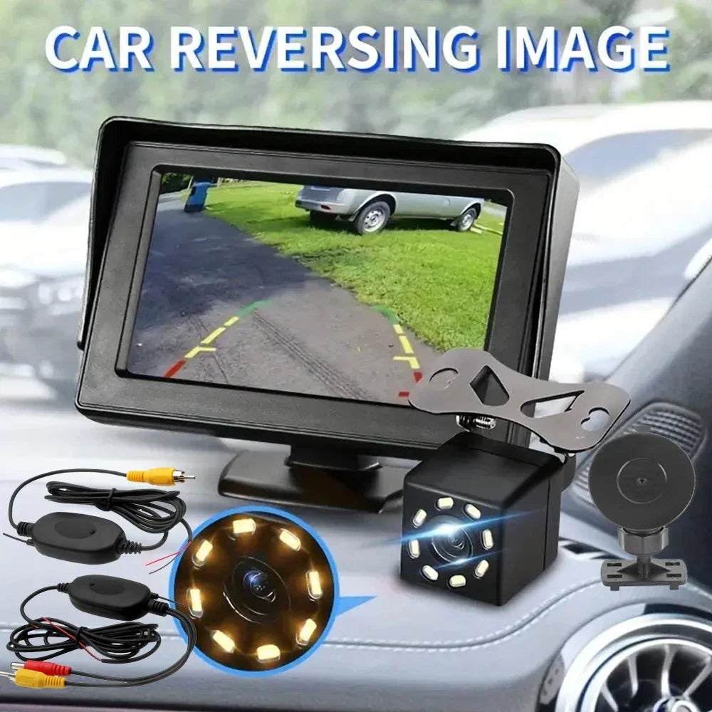 Wireless Car Rear View Camera Wiring Kit 2.4GHz DC 12V Vehicle Video System Parking Monitor With Reverse Transmitter Receiver