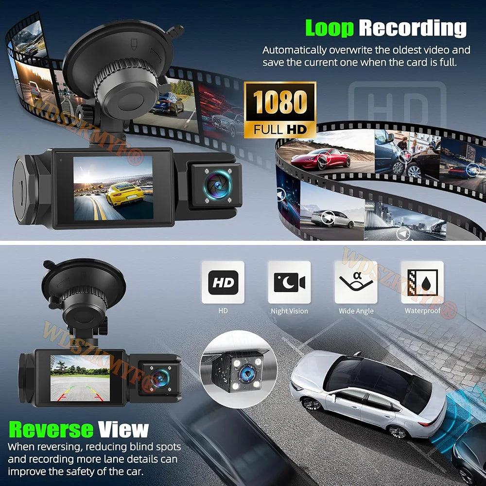 NEW WIFI Dash Cam for Car 2/3 Channel Front Rear Camera 1080P Video Recorder Dashcam Black Box Car DVR OptionalRear View Camera
