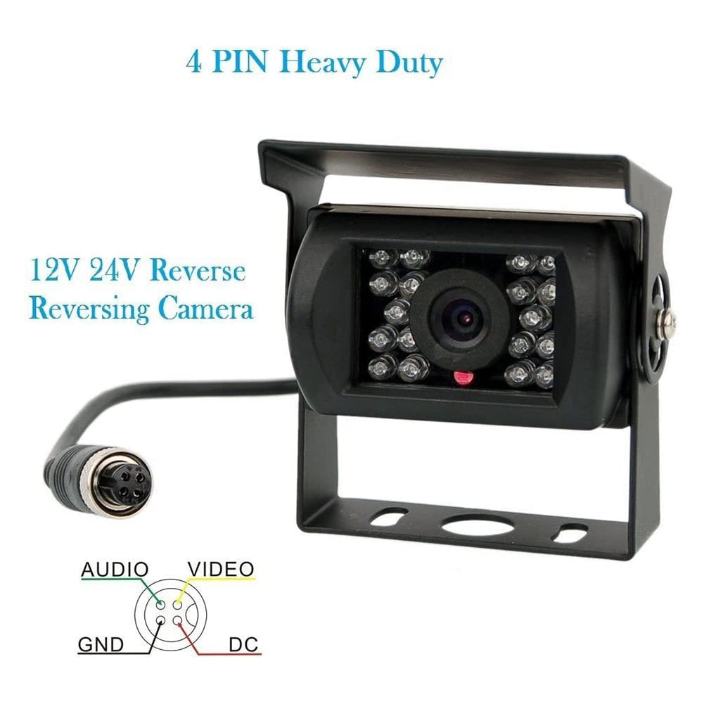 Rear View Camera Waterproof 12-24V 4-Pin Professional for Bus Truck RV Caravan Trailer