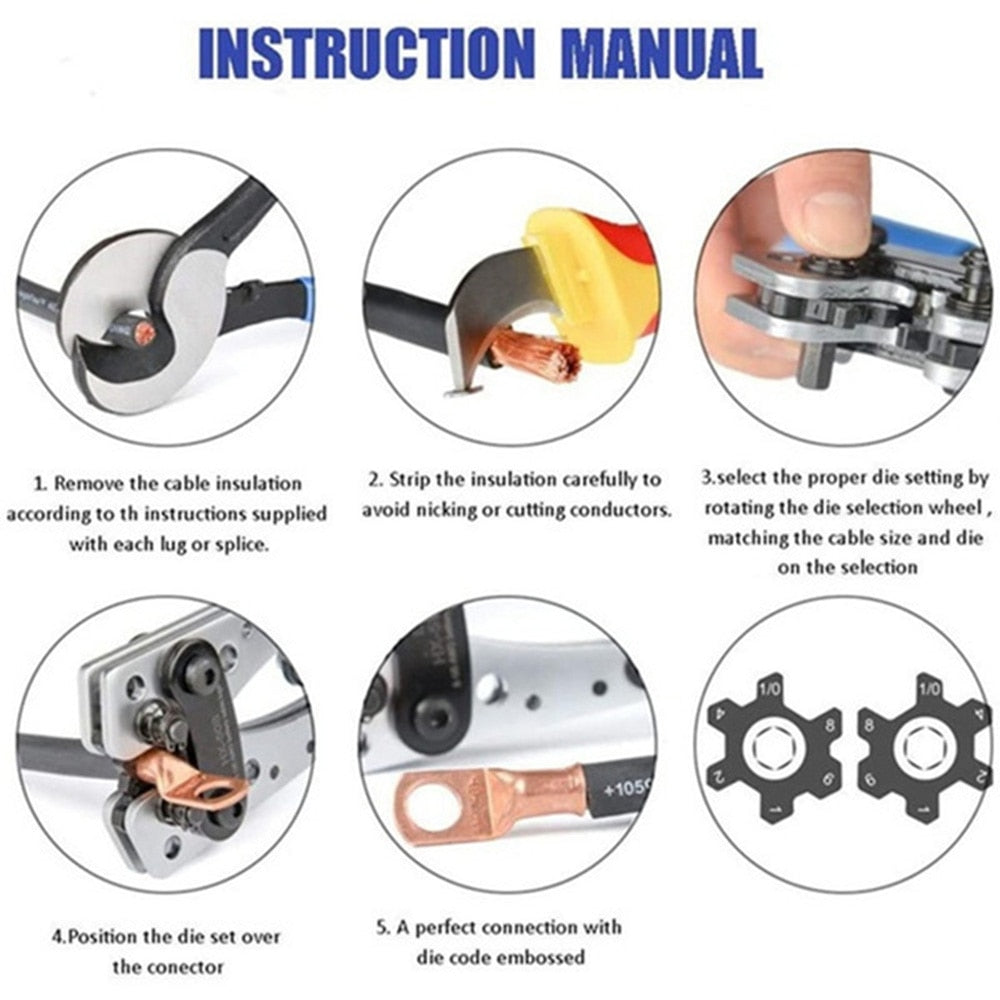 Portable Cable Crimping Tool Professional Crimper Plier