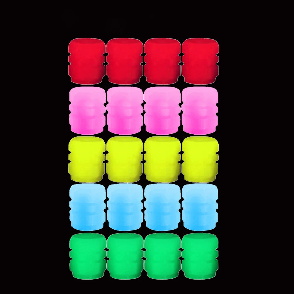 Universal Luminous Tire Valve Cap Car Wheel Hub Glowing Dust-proof Decorative Tyre Rim Stem Covers Applicable Motorcycle E-Bike