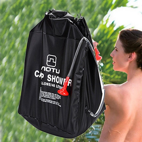 Portable Shower Heating Pipe Bag Solar Water Heater Outdoor Camping Camp 40L