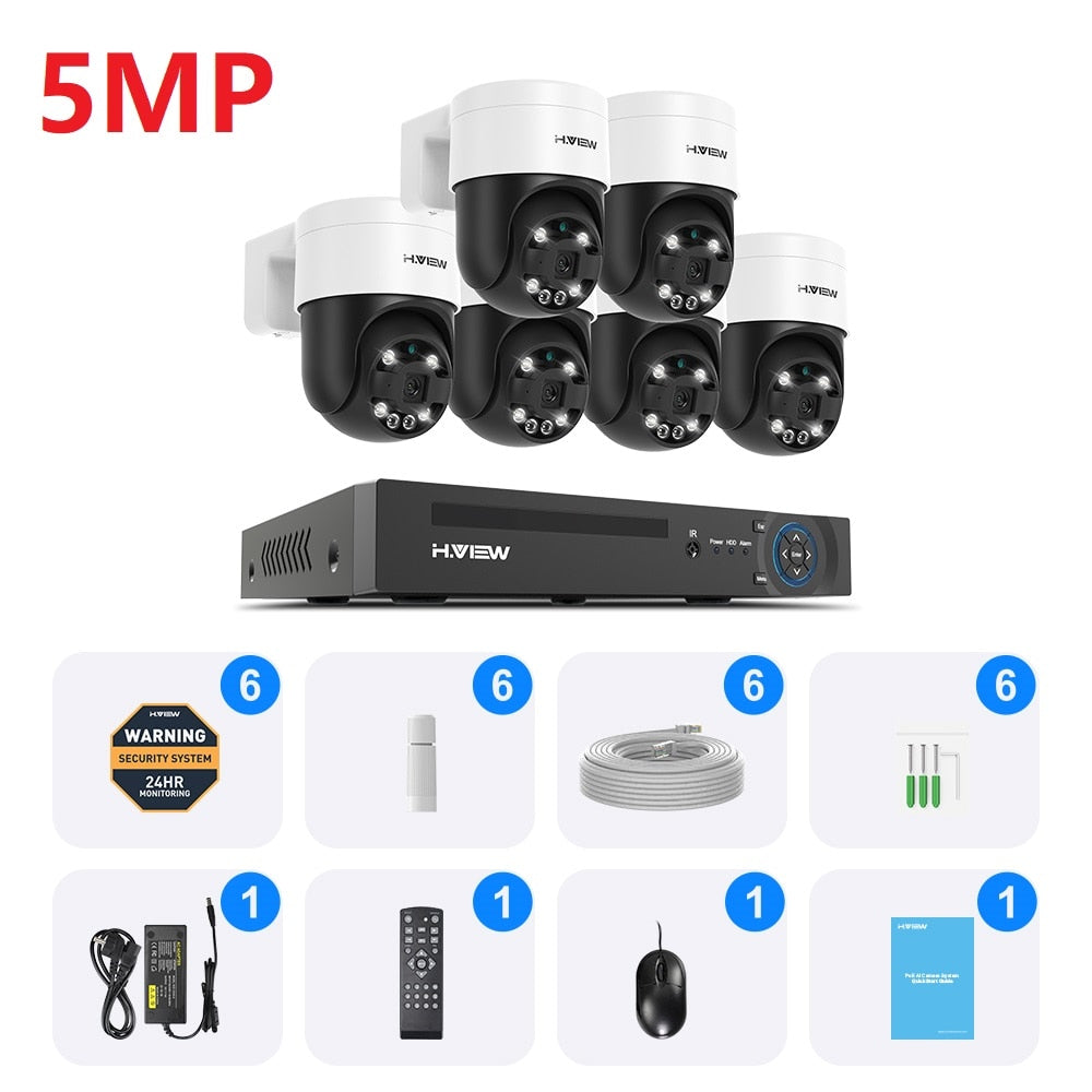 8Ch 4K 5MP 8MP Cctv Security PTZ Cameras System Home Video Surveillance Kit