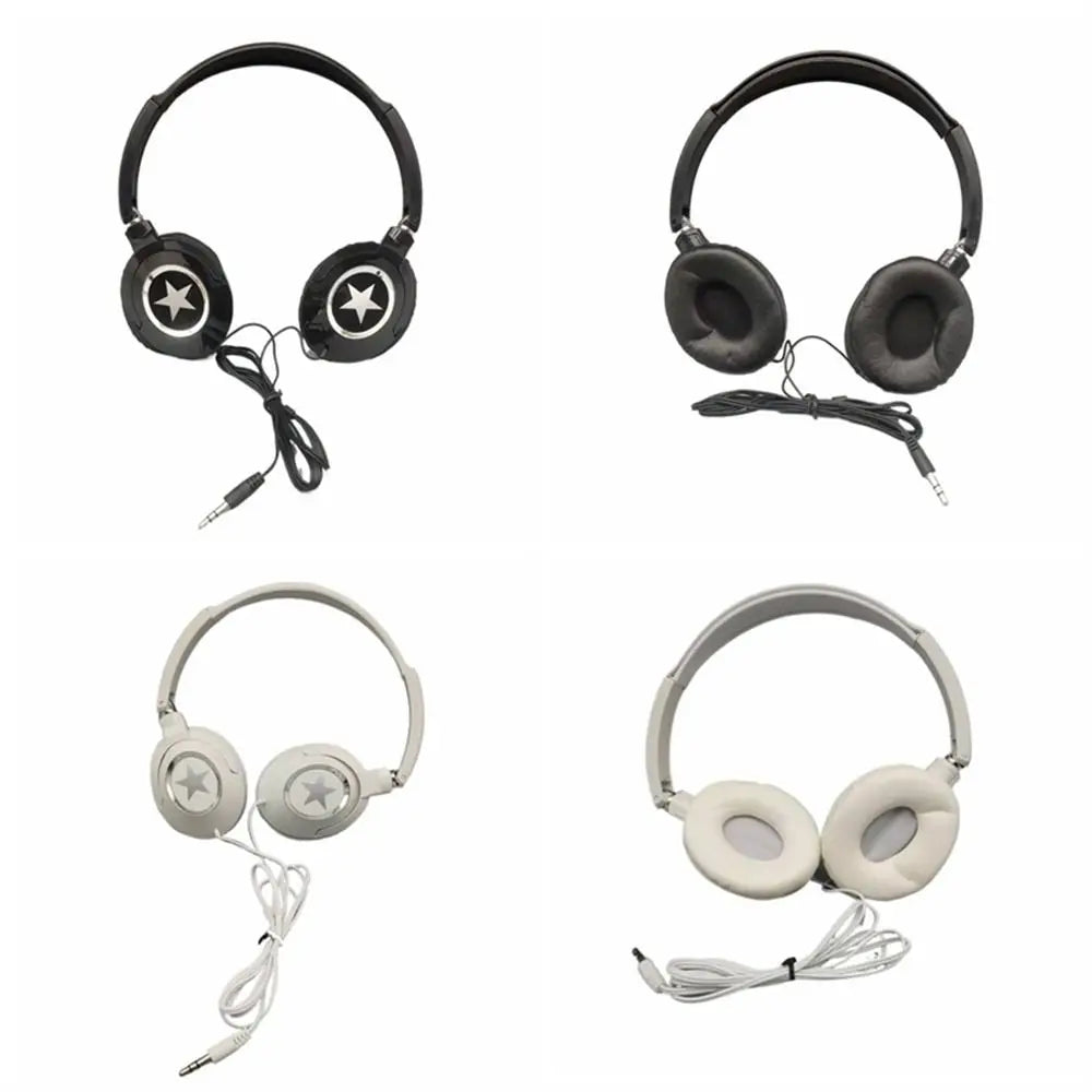 Over-Ear Wired Headphones HiFi Bass Stereo Adjustable Headset with 3.5mm Connector for PC Mobile Active Noise-Cancellation