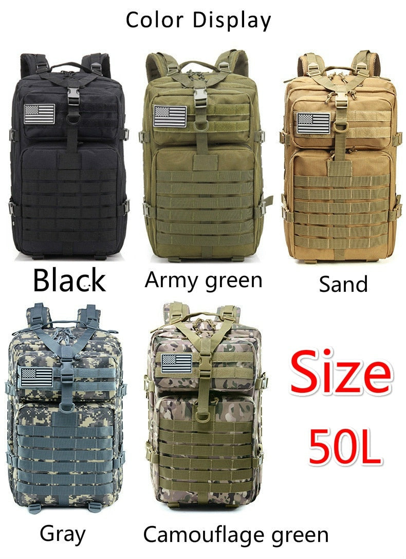 Nylon Waterproof Backpack Outdoor Military Rucksacks Tactical Sports Camping Hiking