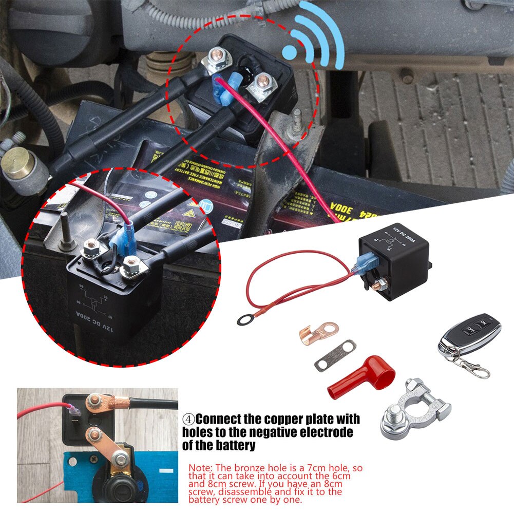 Intelligent Disconnector Anti-leakage 12V 200A Wireless Battery Switch Relay Integrated Remote .