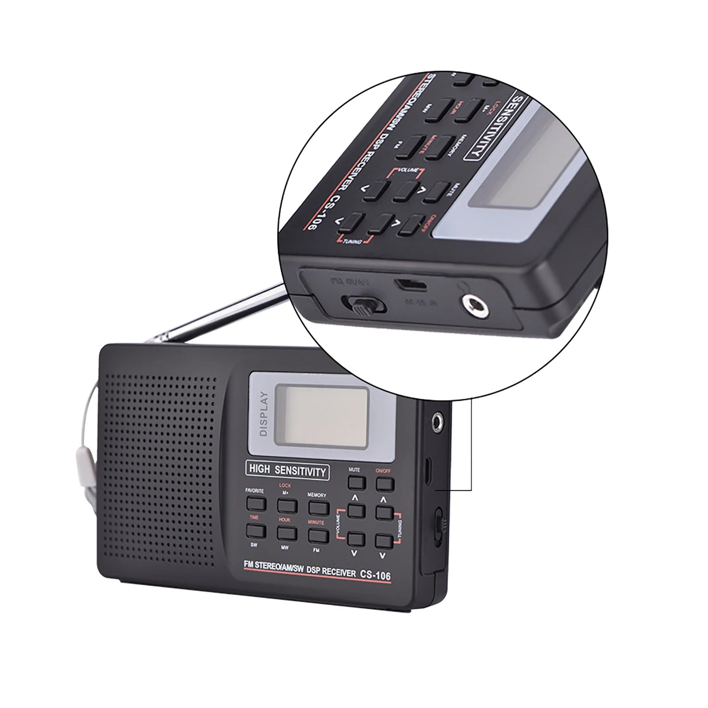 AM Radio Full Frequency Receiving Radio FM/AM/SW Full Frequency Receiver Receiving Radio Alarm Clock (Shipped Without Batteries)