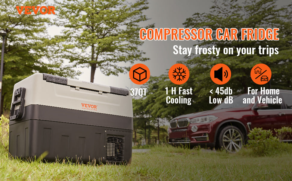 Portable Car Refrigerator with Wheel Compressor Freezer for Camping, Boats, Picnics, Car, Home and Travel.