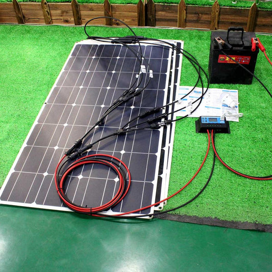 12v flexible solar panel kit with solar controller for battery charger