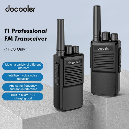 Walkie Talkie 16 Channel Professional FM Transceiver with USB Charging Dock.