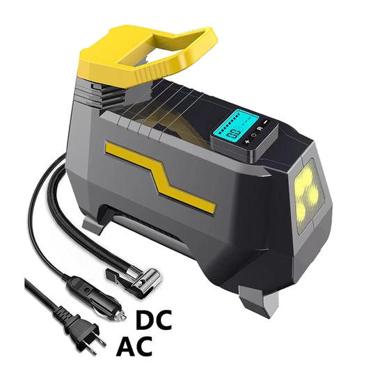 Car Tire Inflator Air Compressor Dual Power 110V-230V AC/DC 12V Digital Portable Electric Air Pump