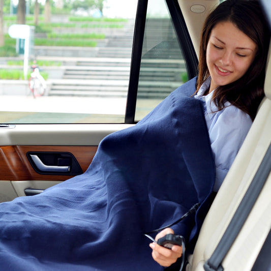 12V Cozy Heated Car Blanket 2 Heat Levels Electric Blanket Warming Fast 145x100cm