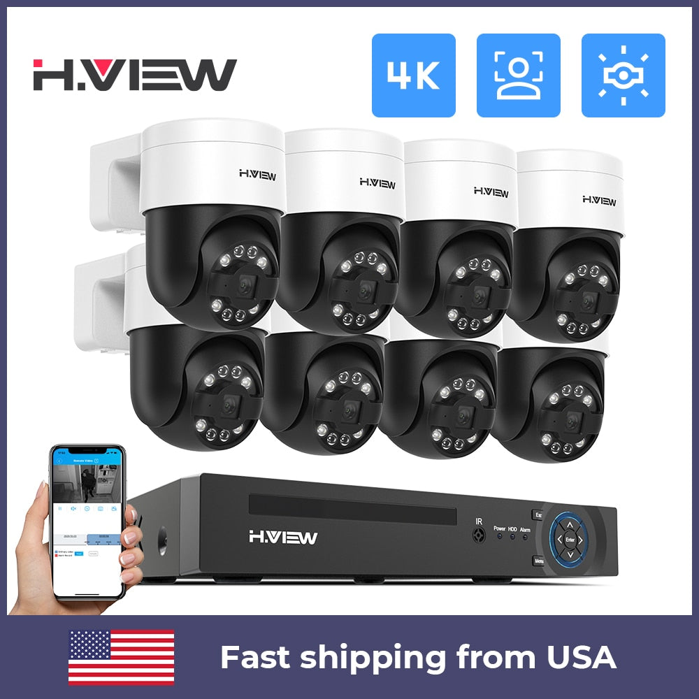 8Ch 4K 5MP 8MP Cctv Security PTZ Cameras System Home Video Surveillance Kit