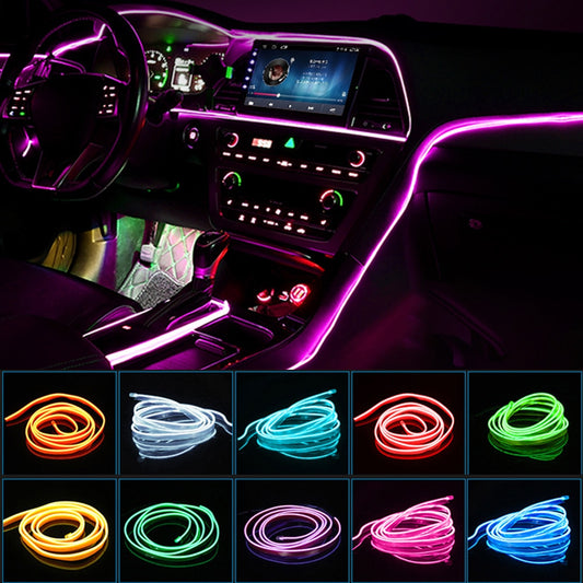 LED Ambient Light For Car LED Panel Dashboard Neon Strip EL Light Line Tube